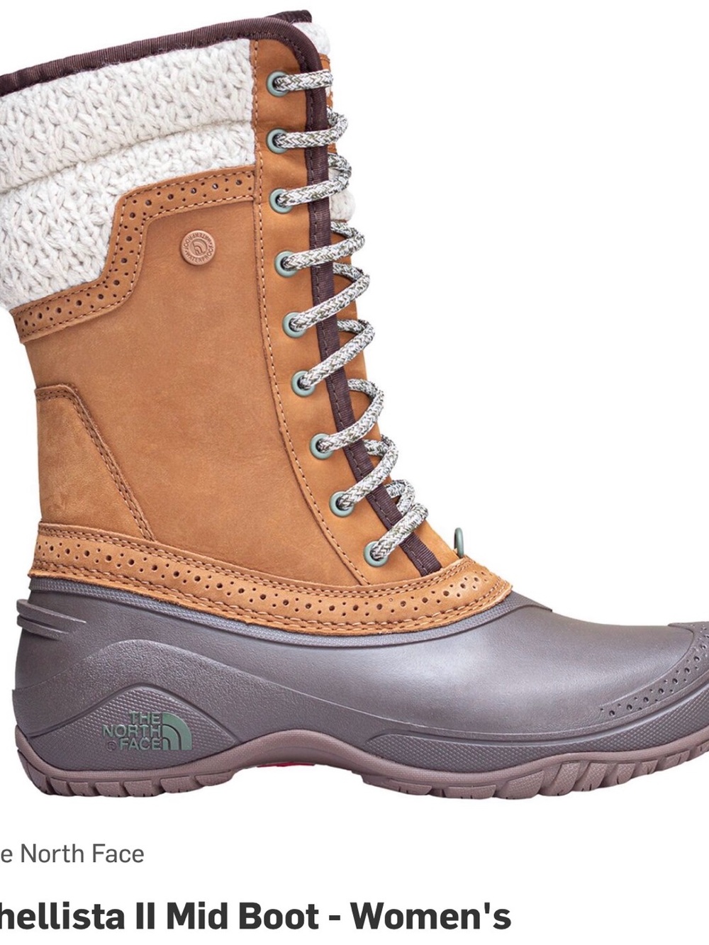 The North Face Women's Mid-Cut Winter Boot in Tan, Cream & Gray